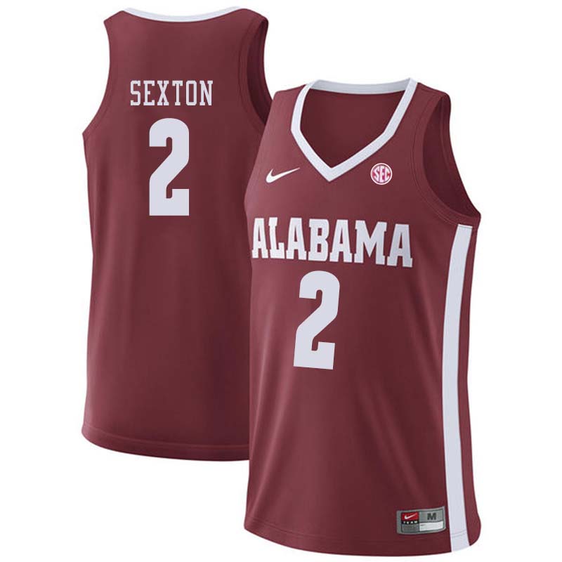 Men #2 Donta Hall Alabama Crimson Tide College Basketball Jerseys Sale-Crimson